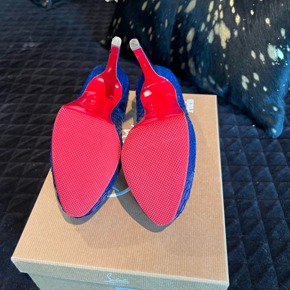 Christian Louboutin, Bianca, python platform heels